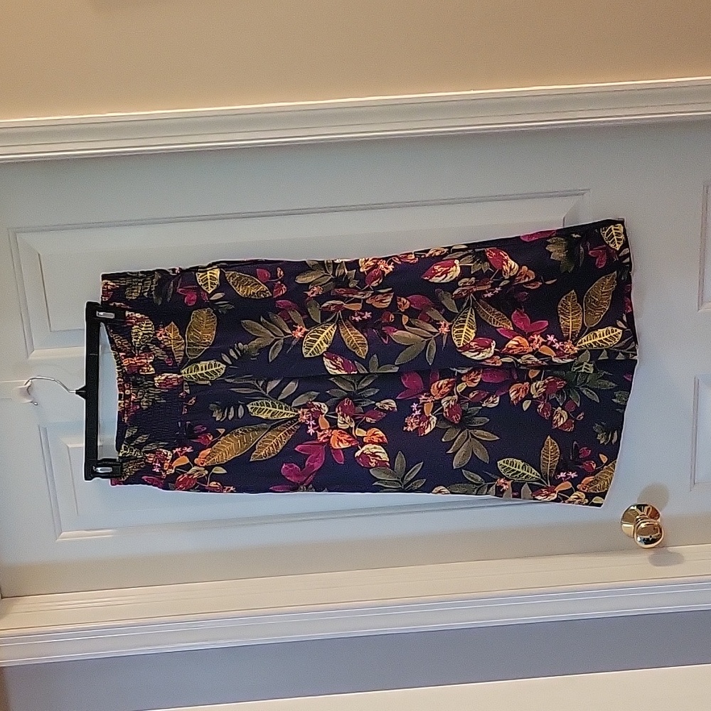 J Jill tropical floral flowy crop pants petite small